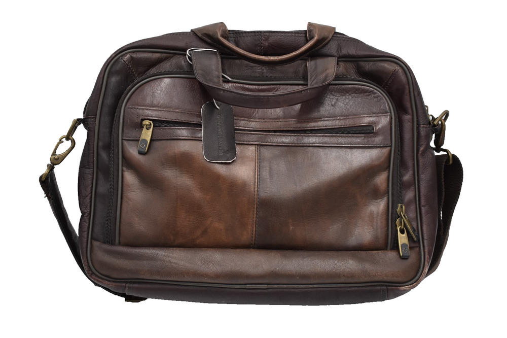 Classic Samsonite Brown Leather Toploader Briefcase Shoulder Bag Carryon